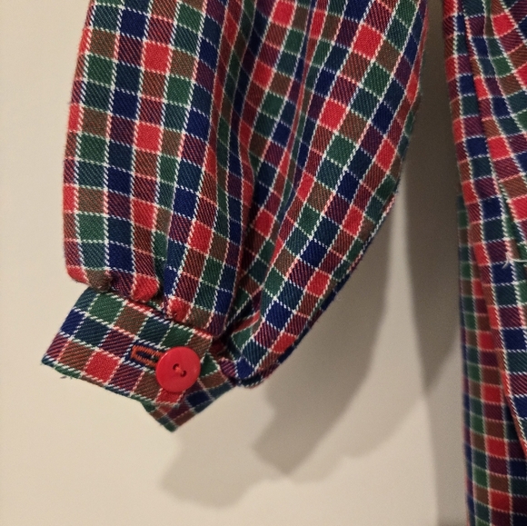 Vintage Plaid Toddler Dress with Snowman Embroidery - Picture 6 of 6